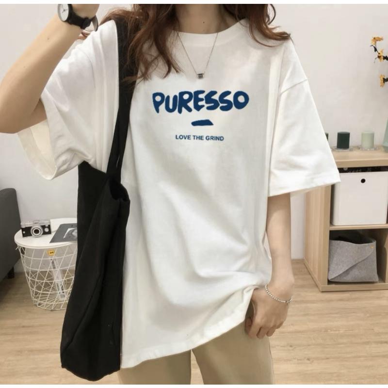 Product Introduction of Áo thun phông 3158 nữ nam tay lỡ unisex form rộng chất liệu cotton khô HANOVA in chữ PURESO 39