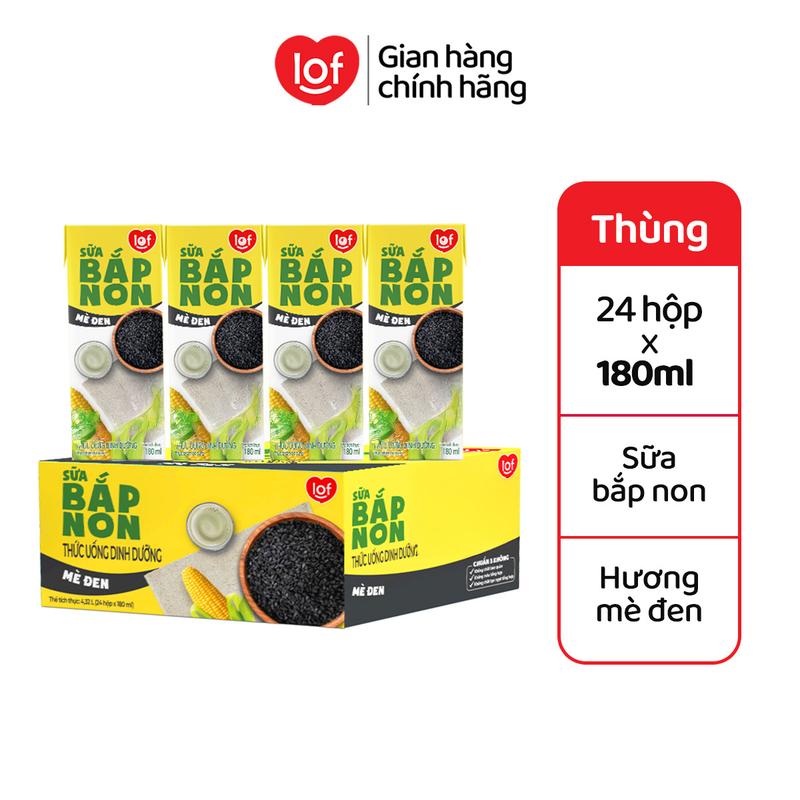 LOF VN Sữa Bắp Non Mè Đen 180ml x 24 hộp-LS