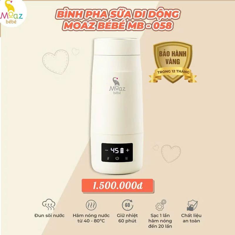 Bình đun nước giữ nhiệt pha sữa di động MoazBebe MB058
