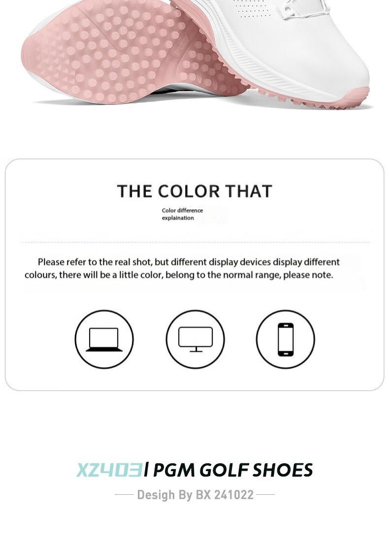 Product Introduction of [PGM] Summer Golf Women's Sneakers Women's Waterproof Knob Shoelace Height Increasing Non-Slip Women's Shoes Women's Sports Shoes Xz403 24