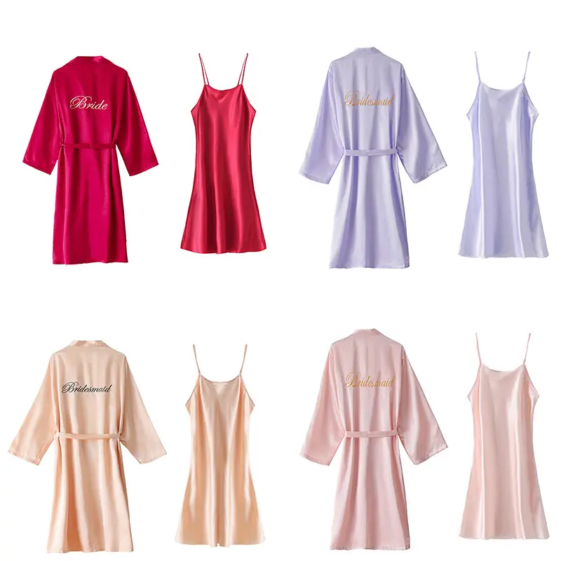 Elegant Long Silk Robe for Women: Perfect for Spring and Summer, Ideal Bridal or Bridesmaid Sleepwear Gowns Long Sleeve Sleeve