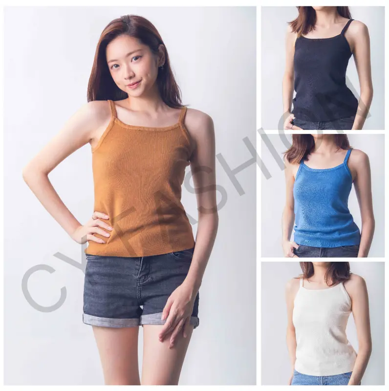 CY Women Knitted Material Singlet Tank Top Camisole Tops - TikTok Shop ...