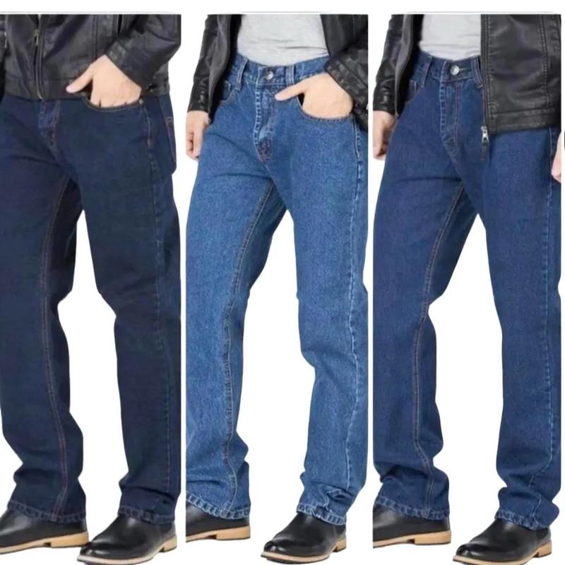 Quần jean nam trung niên ống rộng không co giản