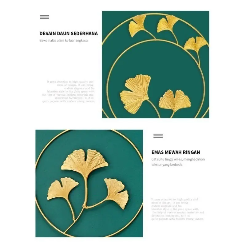 [Vinnatsu]Wall Decor Hiasan / Dinding Besi Metal Leaf Wall Art Decor/WALL Decor Nordic Dinding Besi Sofa Ruang Tamu 3