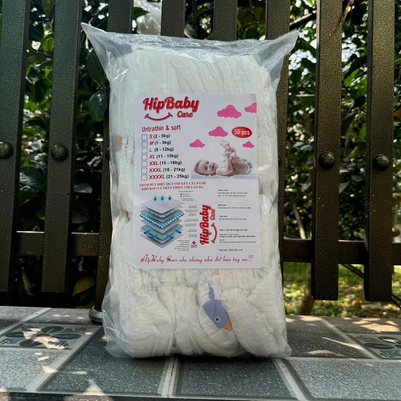 Combo 100 bỉm quần dán Hipbaby mỏng nhẹ khô thoáng cho bé-hipgig 100 miếng Heo tã sơ sinh cho bé