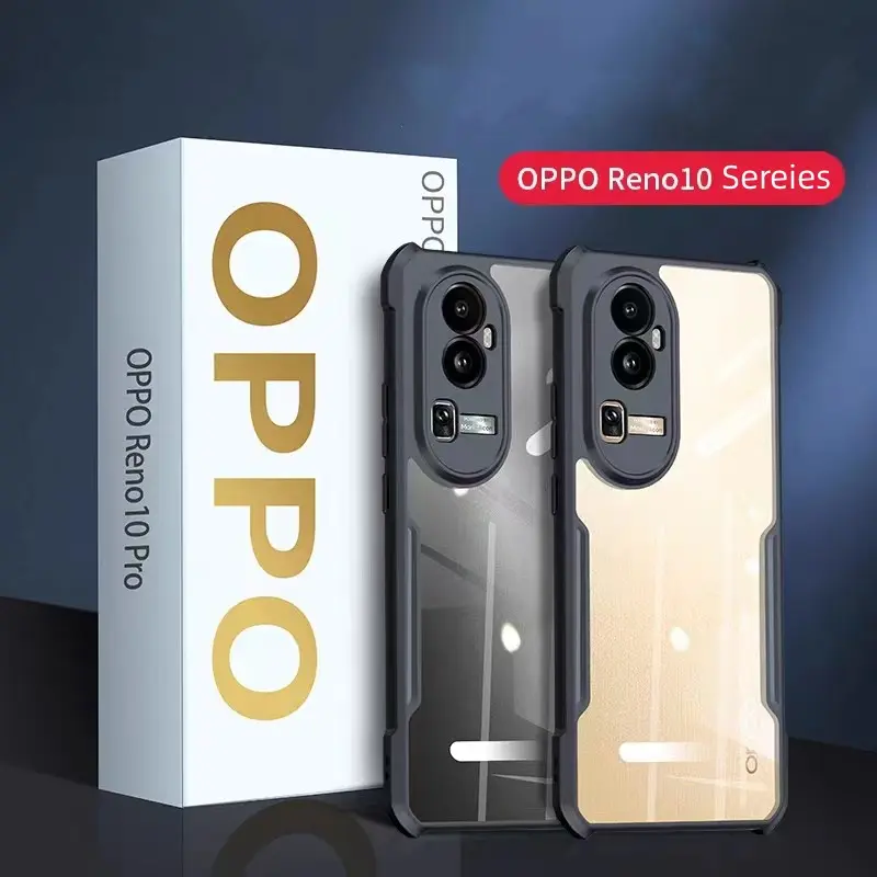 Shockproof Casing Clear Phone Case  For Oppo Reno 10 Pro Plus + Reno10Pro 5G 2023 Luxury Acrylic Transparent Soft Silicone Protecting Back Cover