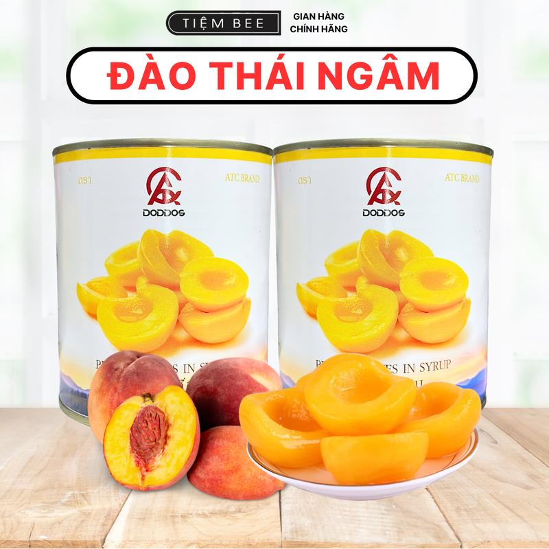 Đào Thái Ngâm - TIỆM CỦA BEE (Lon 820g) dùng cho Trà Đào