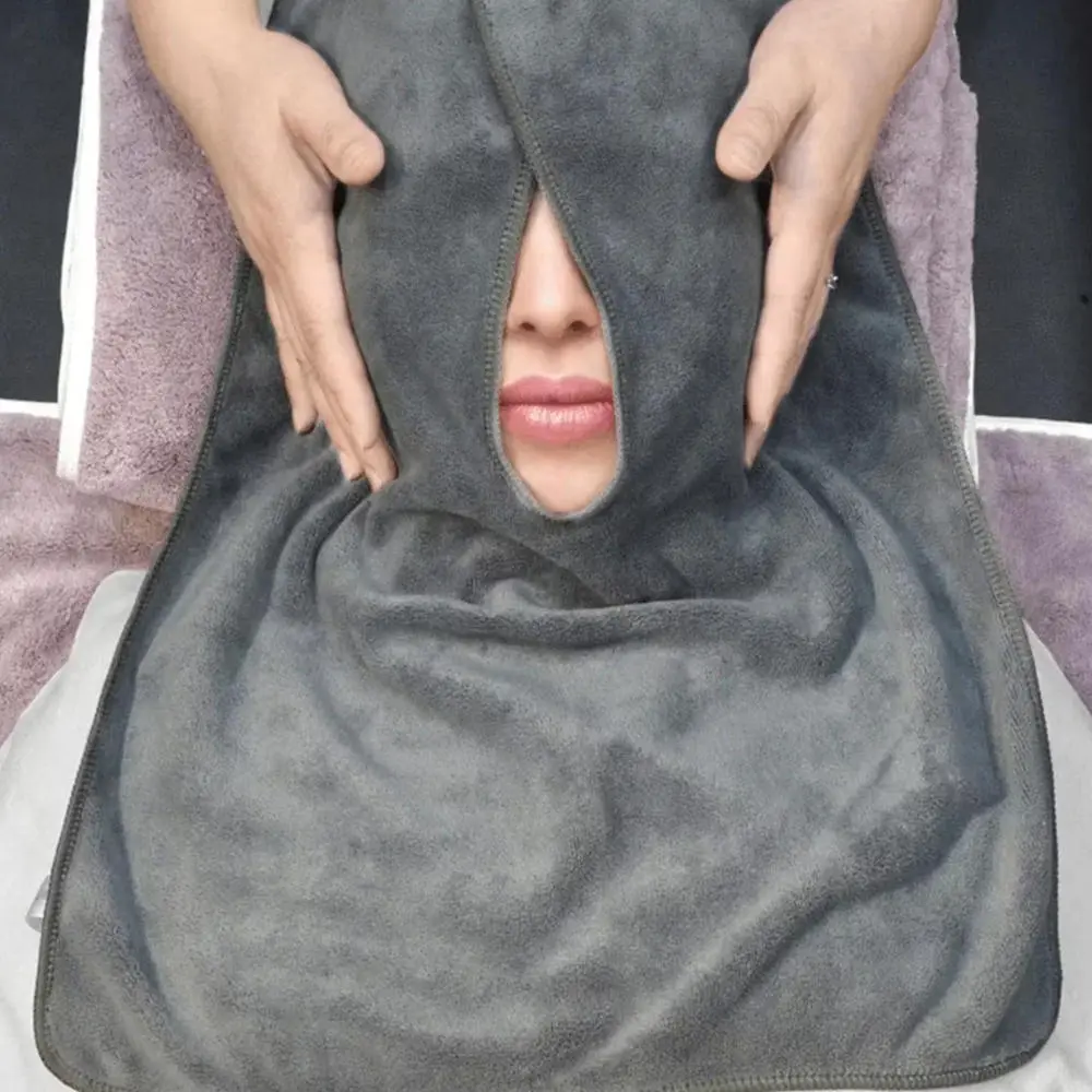 Tuala Kecantikan Microfiber, Cepat Kering, Bentuk U, Balutan Muka, Tuala Penjagaan Kulit Tersuai, Sesuai untuk Ahli Estetik dan Salun, Urut Penjagaan Kulit Muka, 1PC, dengan Logo