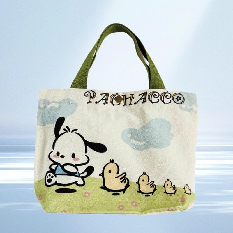 Túi Vải Bố, Chủ Đề Sanrio Hoạt Hình, Túi Tote Nữ, Túi Kuromi Mua Sắm Dễ Thương, Y4Q2 3
