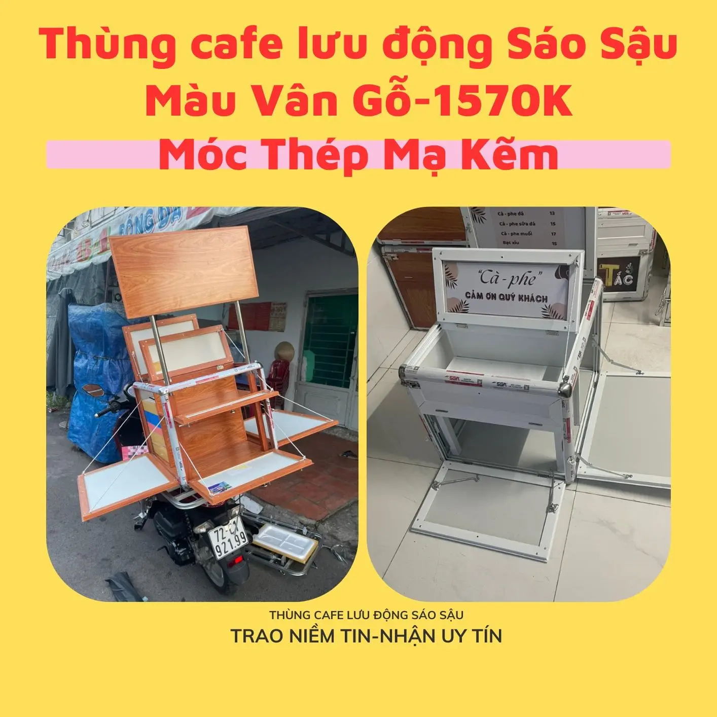 Thùng cafe lắp ráp SÁO SẬU Thùng cafe lắp ráp SÁO SẬU 60x50x45 vân gỗ, Móc thép mạ kẽm