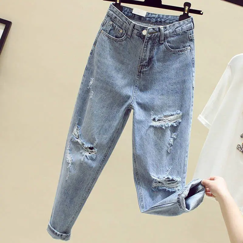 JEANS HIGH WAIST WANITA /  RIPPED JEANS WANITA - J003
