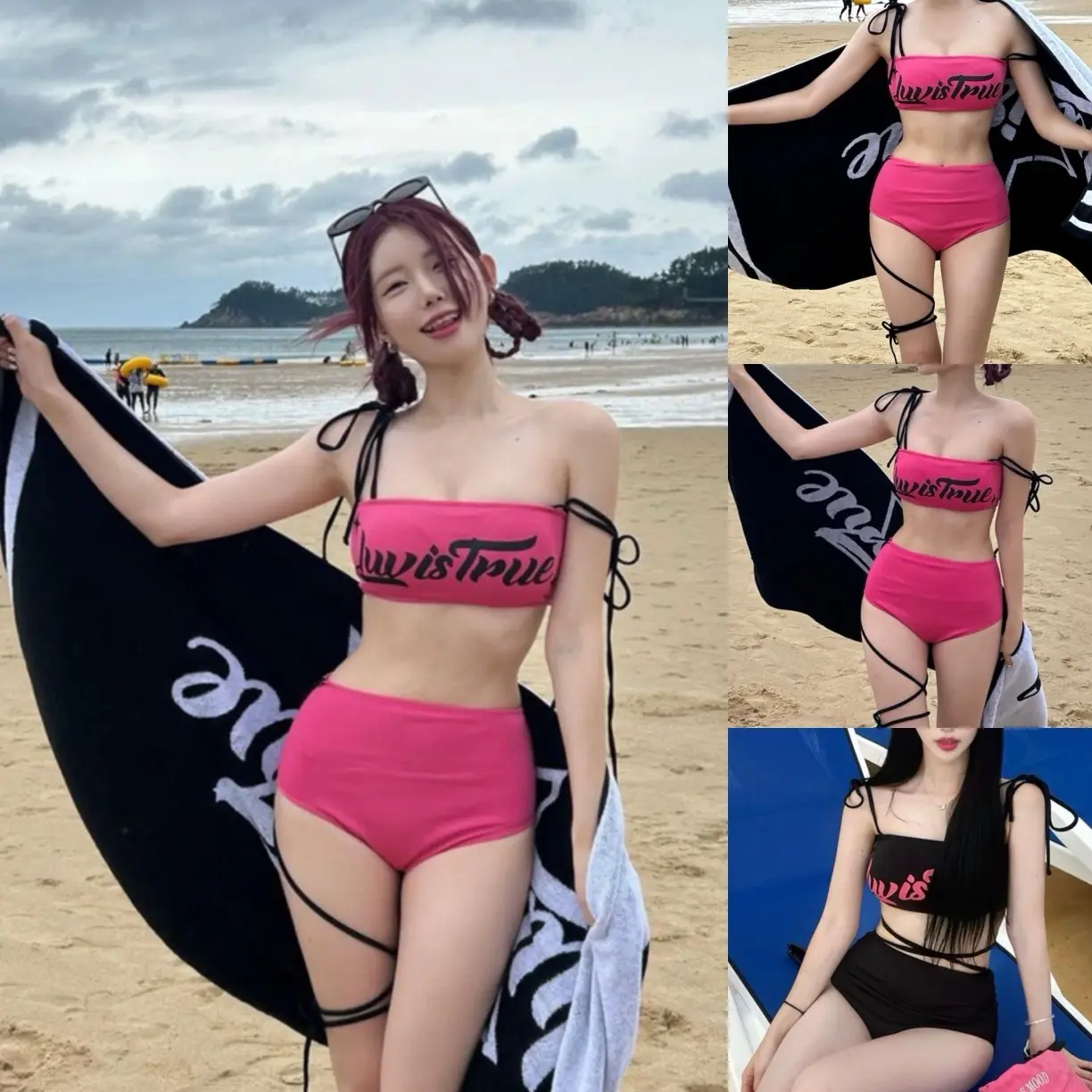 Bộ bơi nữ , bikini hai mảnh quây chữ hai dây buộc (QC có sẵn)