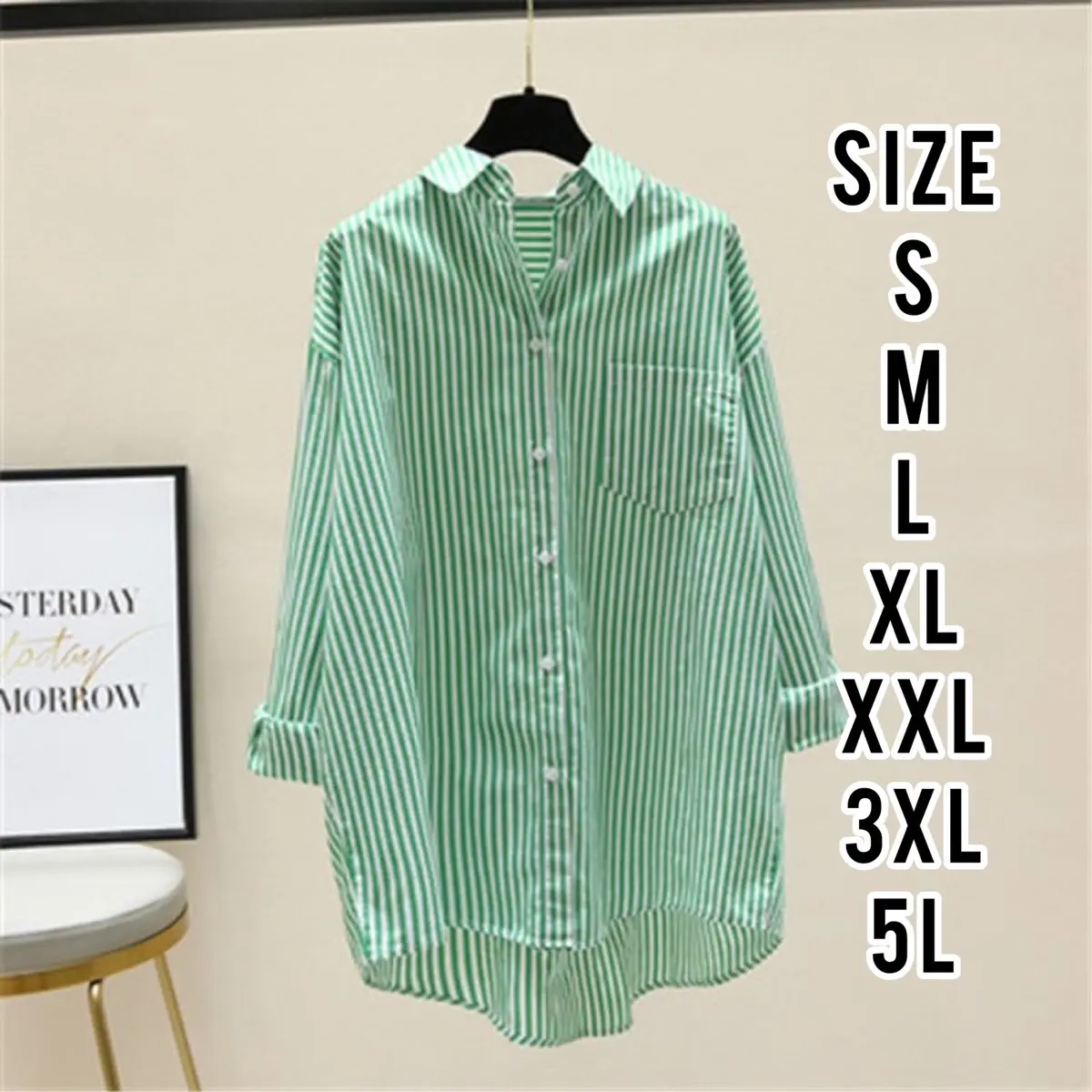 Jesie Kameja - Kameja Salur - Kameja Oversize - Size S M L XL XXL 3XL 5L - Kameja Wanita Katun Linen Atasan Baju kancing