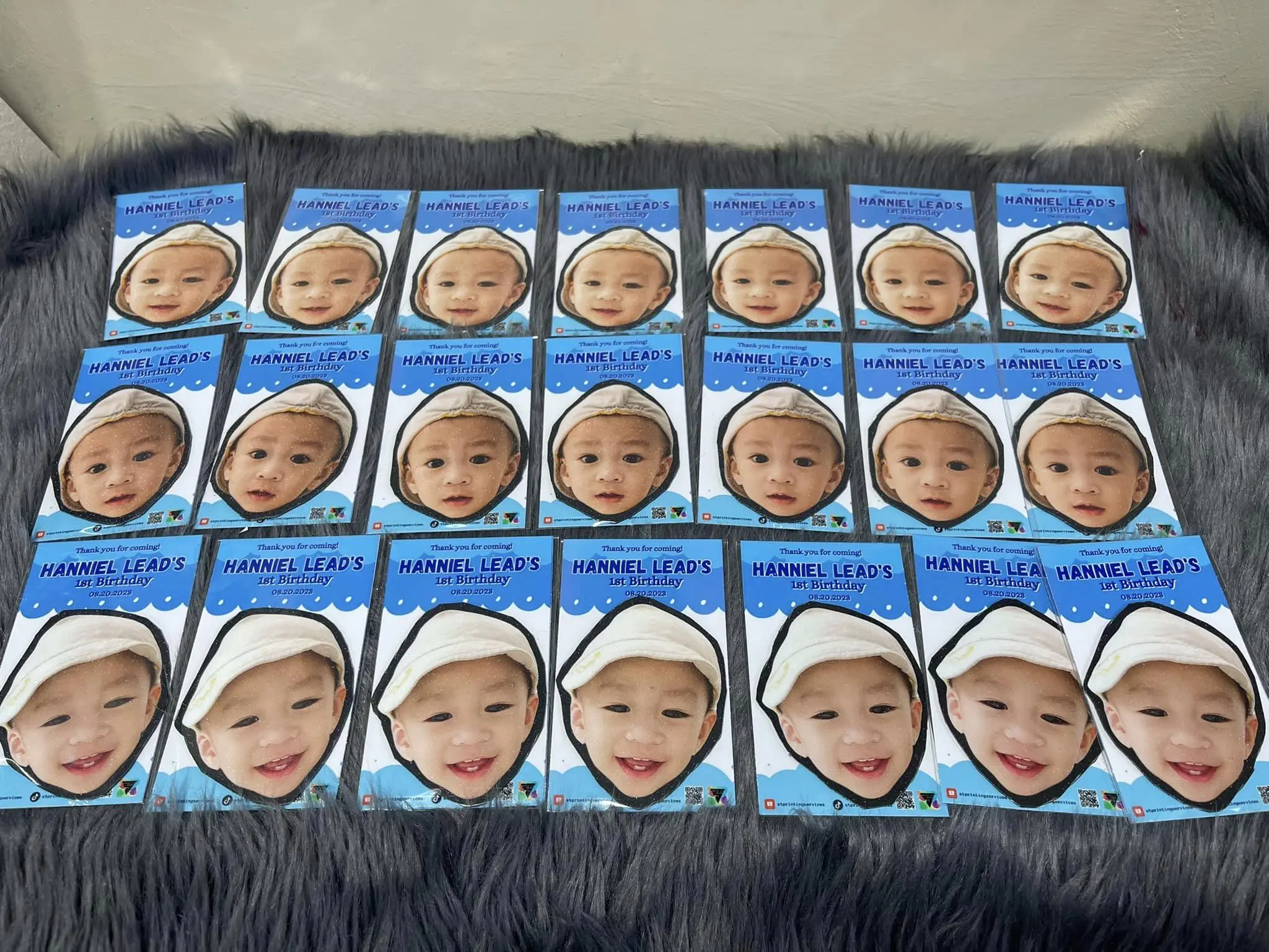 Face cut out, Number age and ATM size ref magnet souvenirs for binyag, kasal, birthday, etc. with Decor Plastic