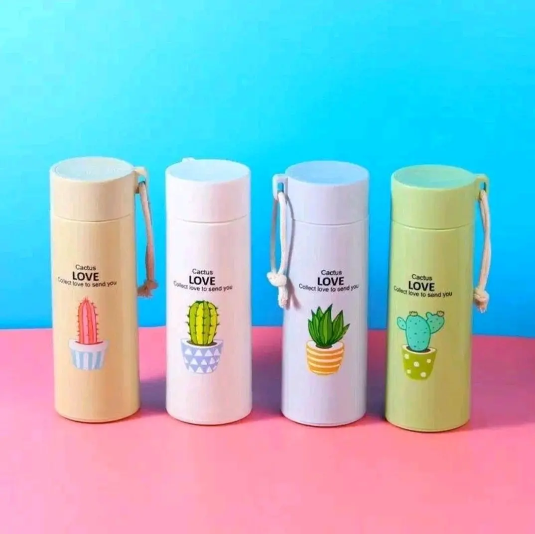 BOTOL MINUM KAKTUS 400ML - KACA PLASTIK AIR PANAS DINGIN