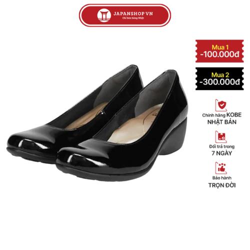 KOSU Giày da đế xuồng nữ cao, giày da nữ dáng sang siêu nhẹ cao gót 4,5cm chính hãng Kobe made in Japan 22420