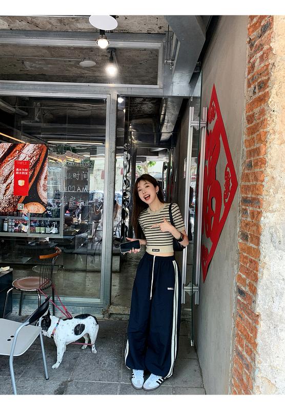 Product Introduction of Áo Thun Ngắn, Zhang Bei Bell, Dáng Ôm, Cổ Tròn, Sọc, Dành Cho Trang Phục Thường Ngày Mùa Hè Của Phụ Nữ, Dễ Phối Đồ Làm Bằng Len Lụa Dâu Tằm, ngắn Tay Áo, Dệt Kim Top Women Voi 9