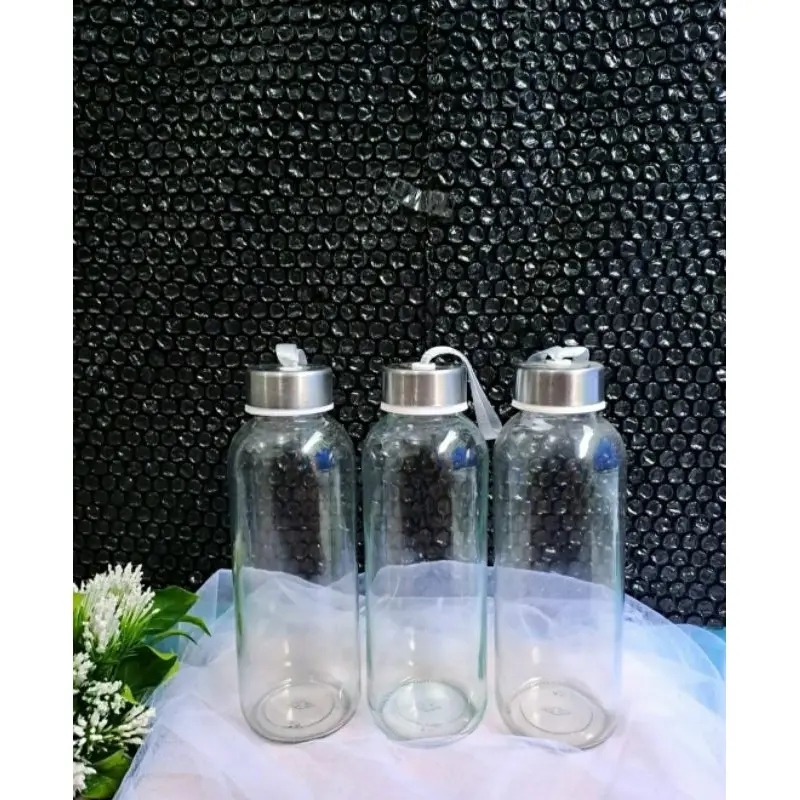 Botol Minum Aesthetic Kaca Bening Doff Wadah Minuman Tempat Air Souvenir Murah Tumbler Korea Botol Anak Laki Laki Mini Travel 2