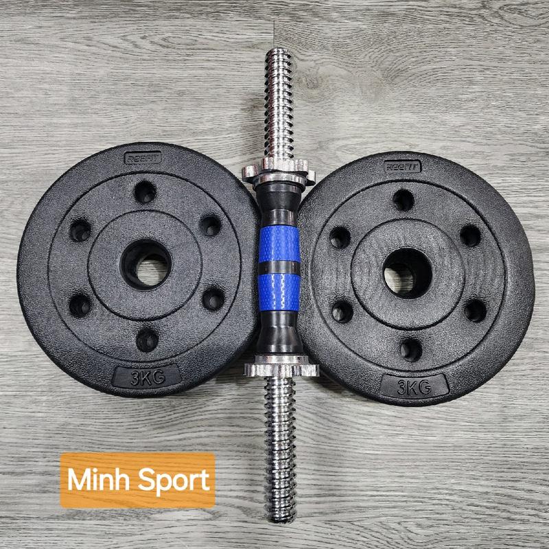 Đòn Tay Mạ Inox Cán Xanh 35cm Phi 25mm - Đòn Tạ Tay Minh Sport có sẵn giao liền !! 4