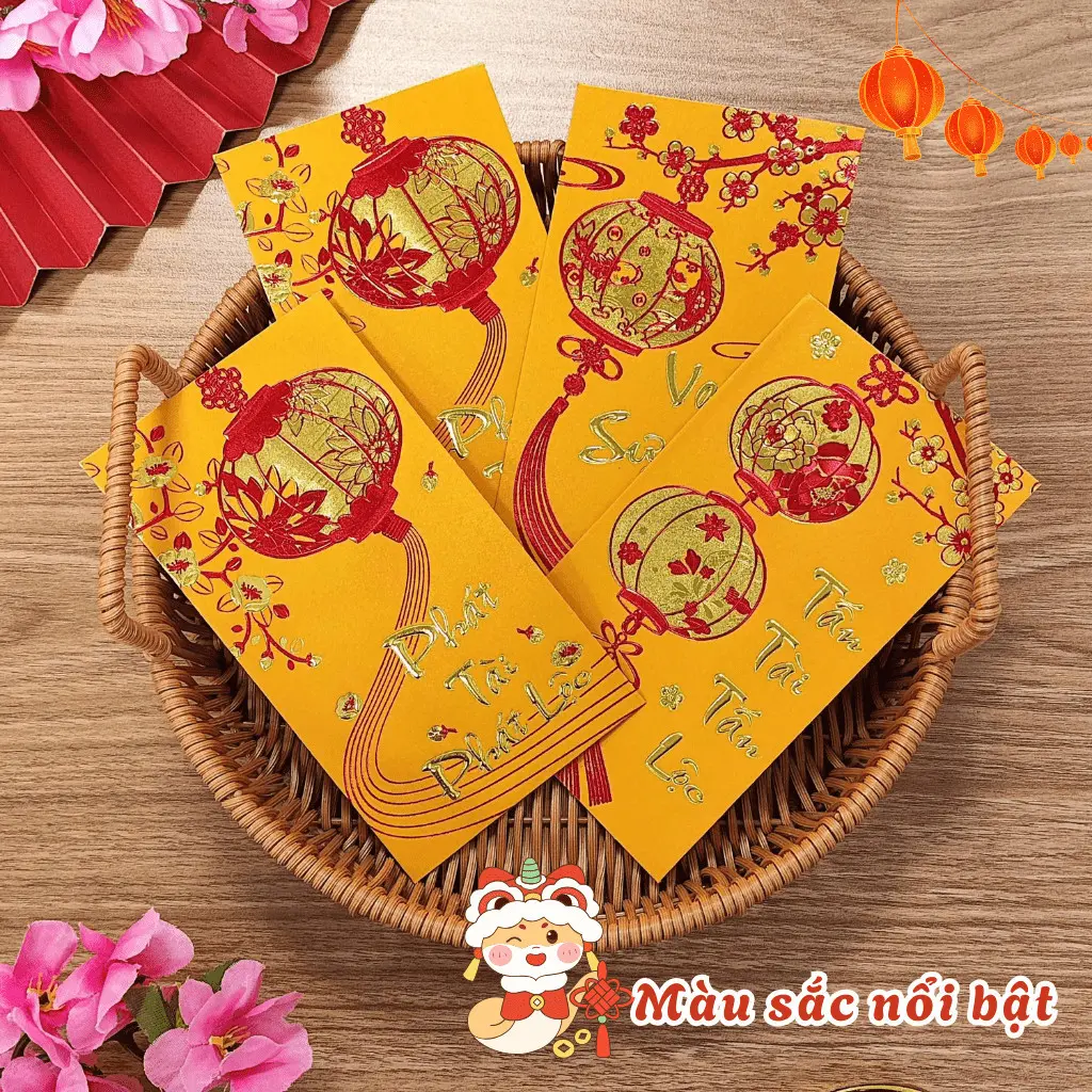 30 chiếc Lì xì may mắn đầu năm kèm lời chúc Tết ý nghĩa, họa tiết đẹp, giá ưu đãi