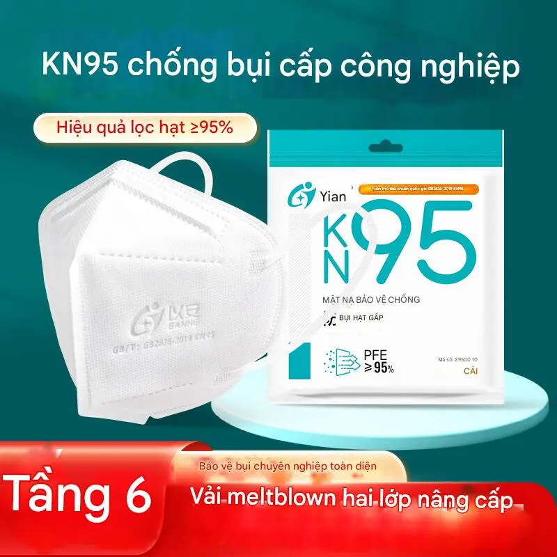 Khẩu Trang KN95 Dùng Một Lần, Chống Bụi, Ba Chiều, Sáu Lớp Bảo Vệ, Thoáng Khí, Gấp Gọn, Thích Hợp Sử Dụng Trong Công Nghiệp