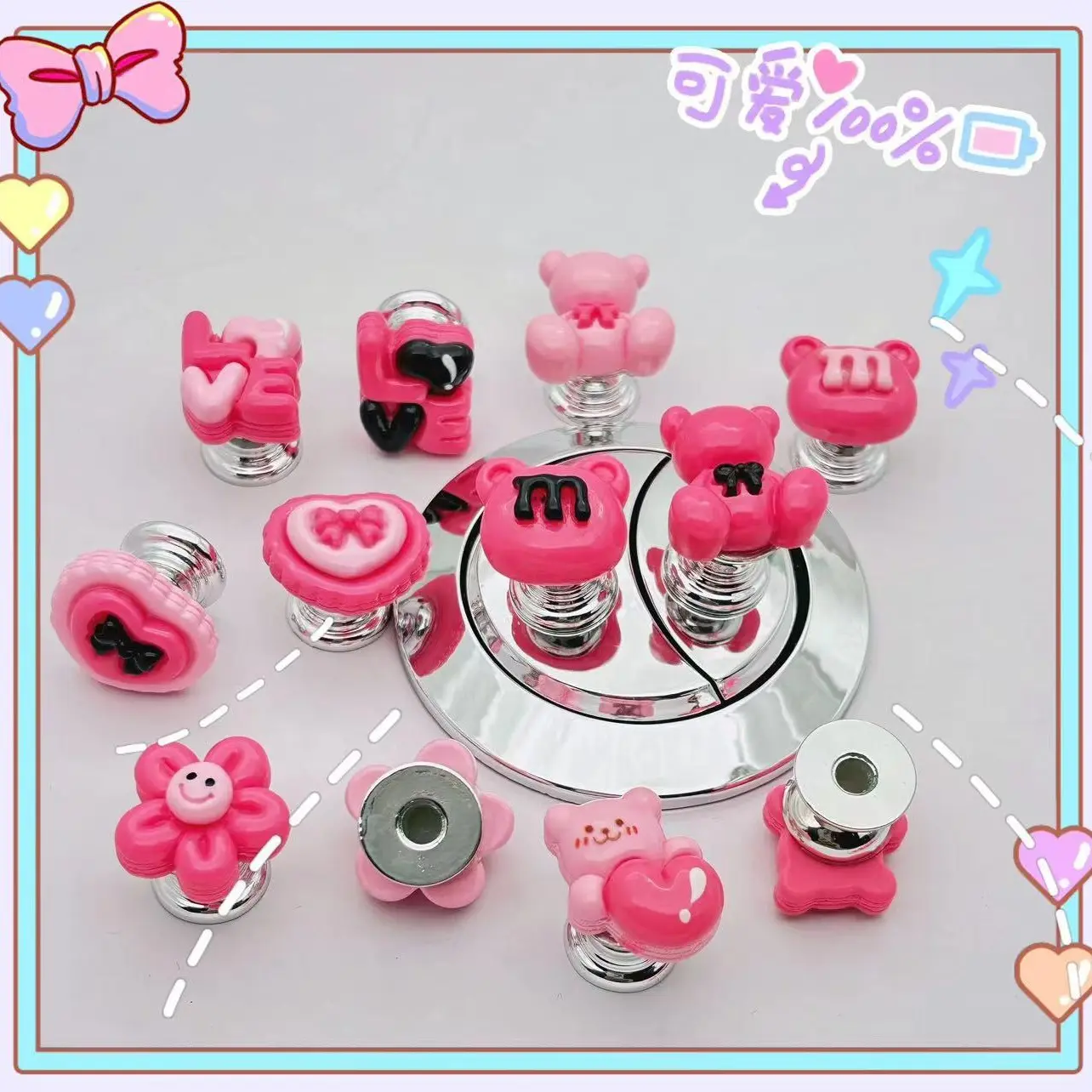 New Hot-Selling Flower Toilet Press Long Nail Manicure Special Universal Creative Bathroom Flush Switch Wholesale
