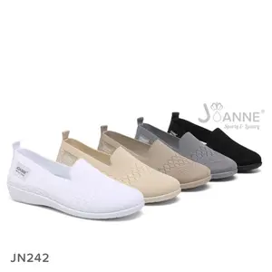 JOANNE Slip On Flat Shoes Sepatu Wanita JN242 Black