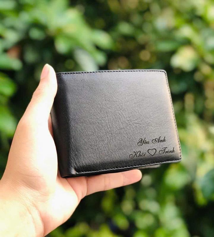 Ví nam khắc tên cao cấp và in tặng ảnh da thật phong cách thời trang công sở có dây kéo BH 2 năm bảo trì trronj đời.(khắc tên miễn phí ib shop ) Wallet Chữ Nhật Nhiều Ngăn Ví