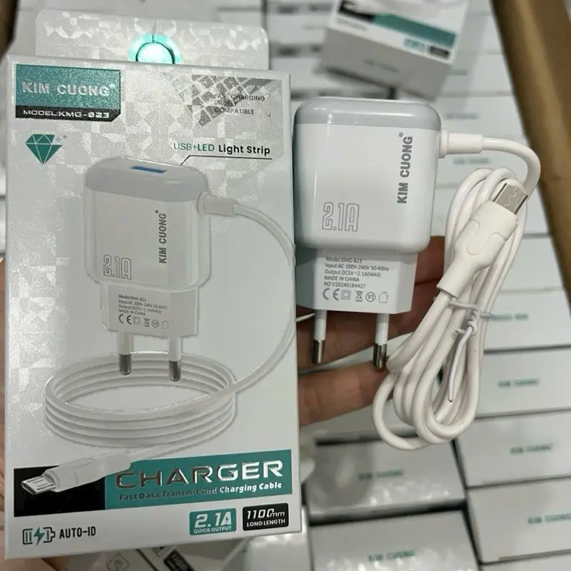 Sạc kym cương KMG-823 sạc nhanh 2.1A ( kèm 1 cổng USB) Bh 12th 1