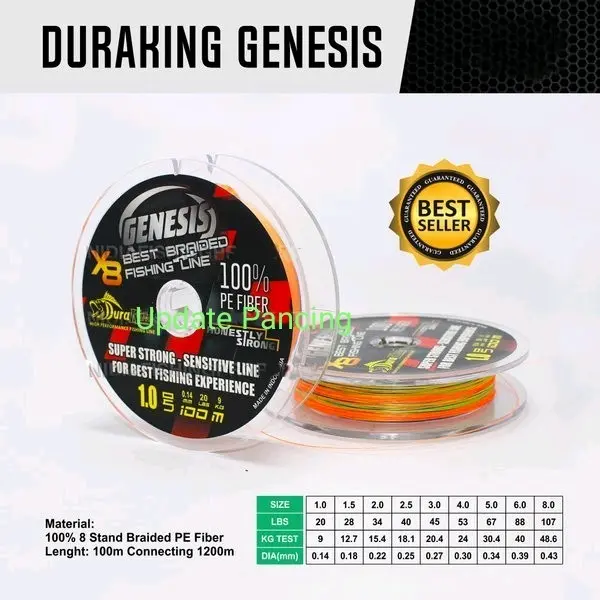 senar PE GENESIS duraking X8 multicolor