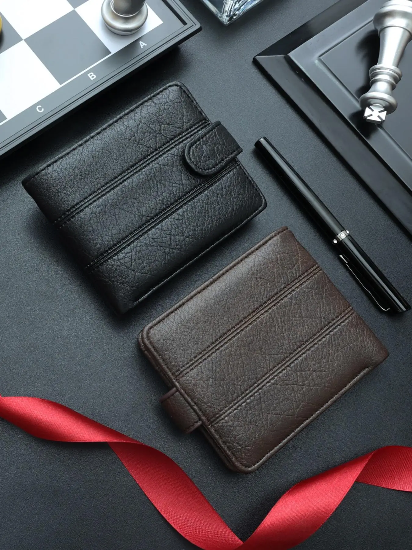 Men's Vintage Wallet with Card Slots, Casual Plain Color Wallet, Multi-functional Wallet for Men for Daily Use