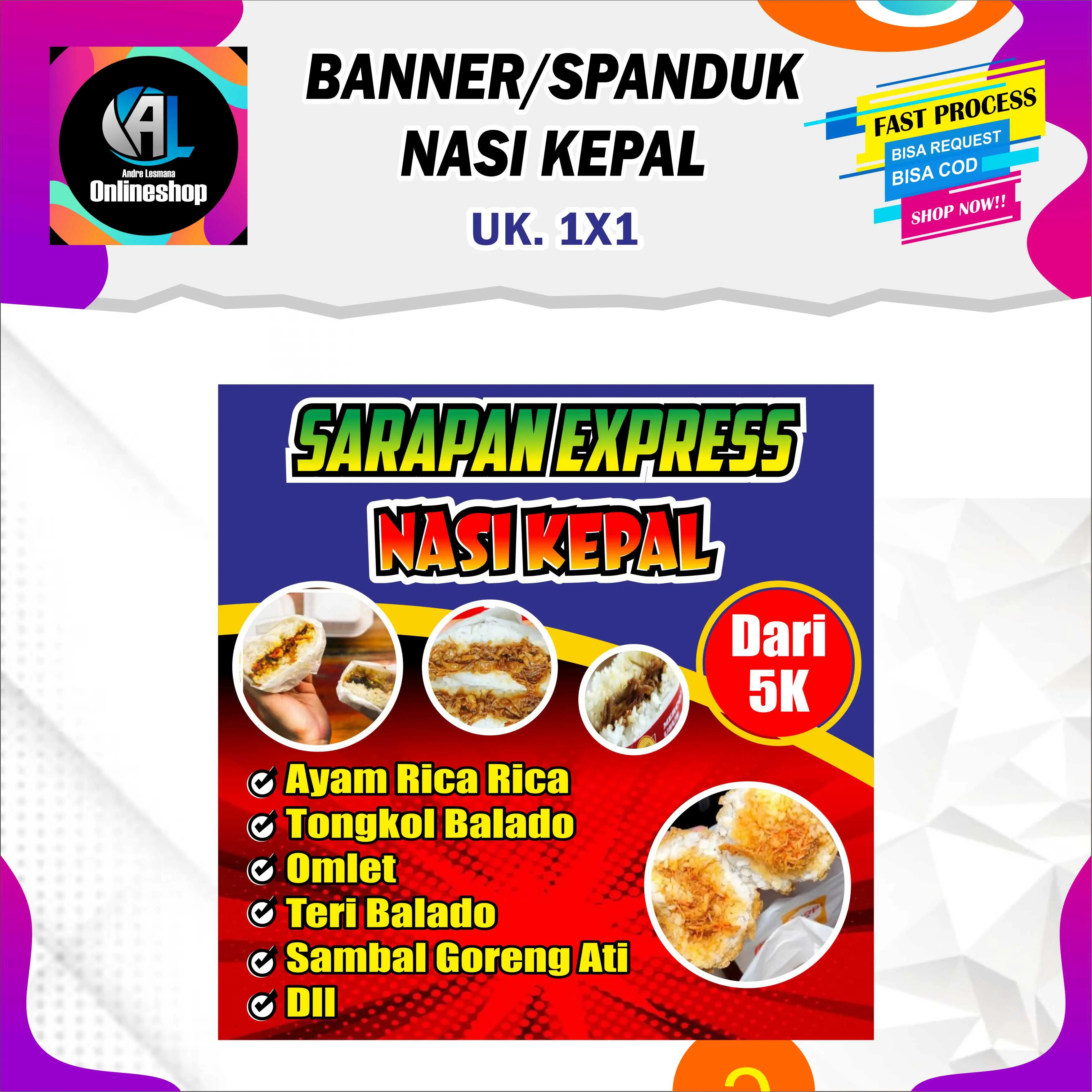 Spanduk Banner Nasi Kepal Sarapan Express