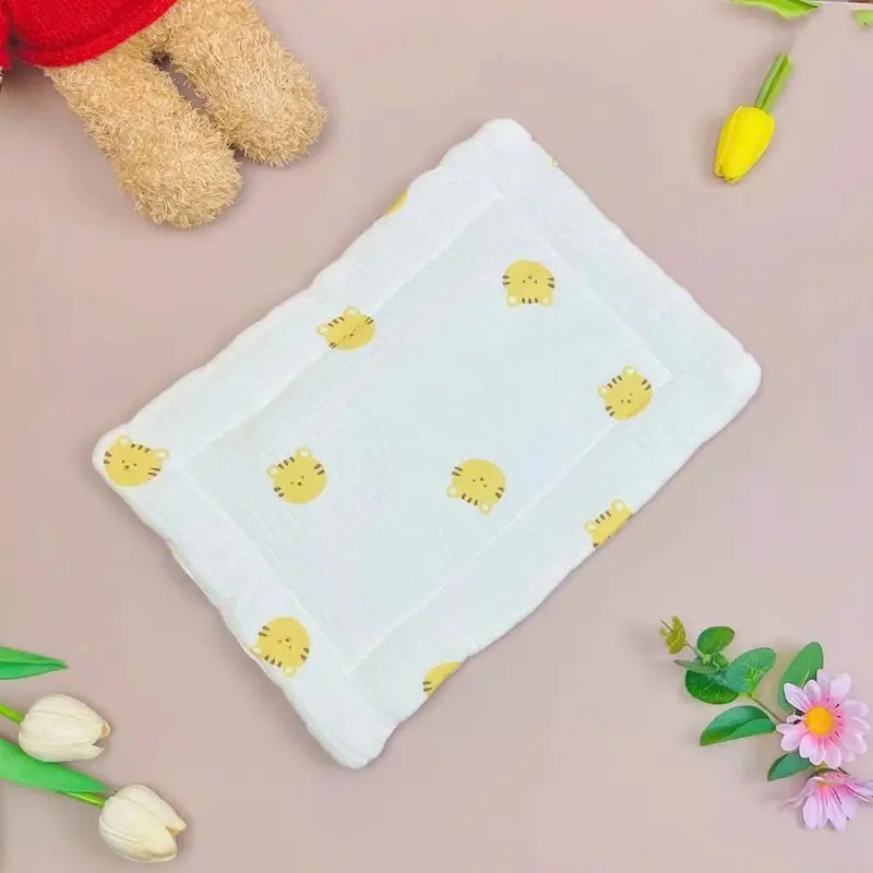 Gối Xô Muslin Cho Bé Sơ Sinh Hạt Đậu, Gối Trần Bông Nhung Đỗ Mềm Mại, Êm Ái Cho Bé 5