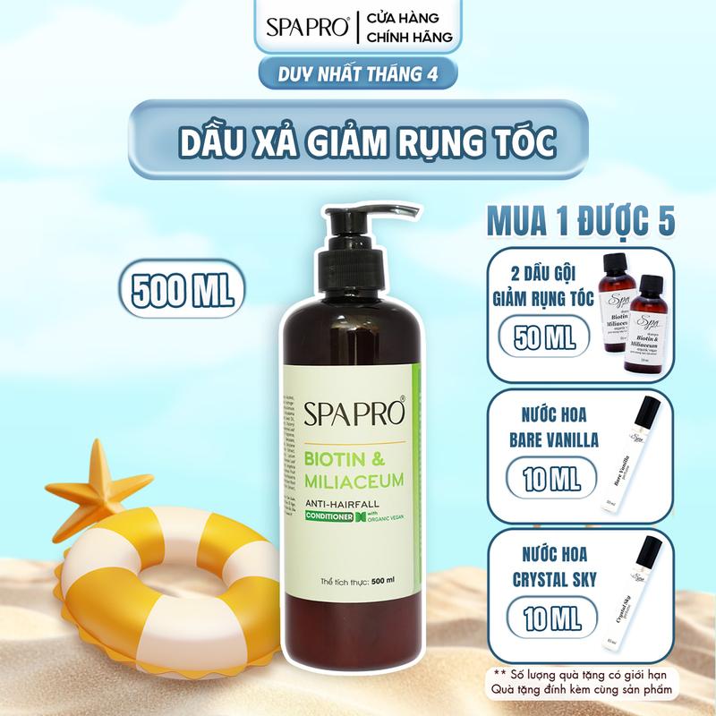 [MUA 1 TẶNG 4] Dầu Xả SPAPRO Chăm Sóc Tóc Biotin Thực Vật 500ML