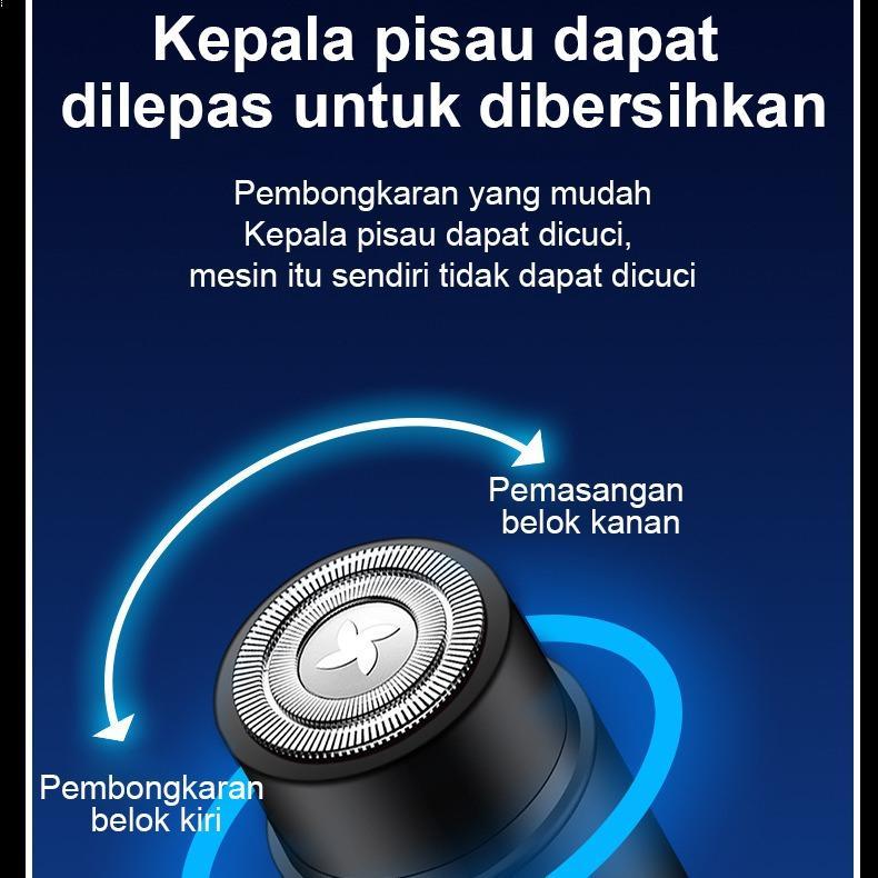 MAIMEITE Mini Electric Shaver Mini Cukur Jenggot Portable Electric Razor Beard Knife USB Charging Biru Kumis 2