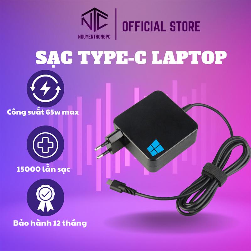 Sạc Type-C 20V-3.25 45W 65W tương thích cho laptop Lenovo ThinkPad Yoga  / HP Chromebook / Dell XPS / ASUS Acer / Xiaomi