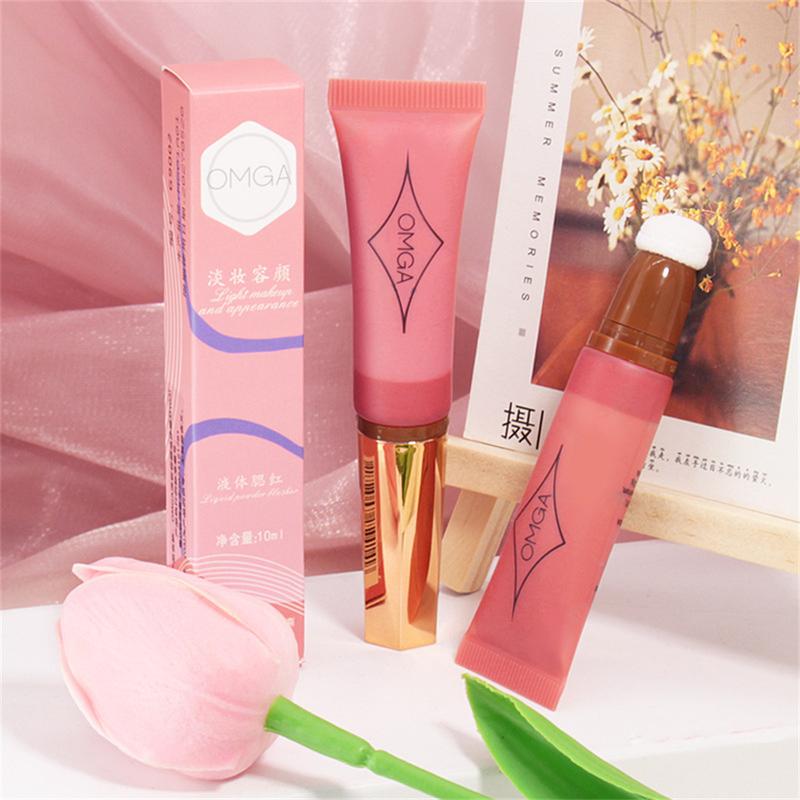 Product Introduction of OMGA 3 Color Liquid Blush Multi-functional Makeup Pen Mist-like Long-lasting Makeup Natural Three-dimensional Blush Eye Shadow Lipstick 21