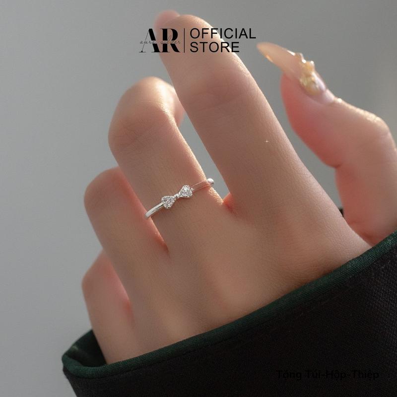 Nhẫn nữ bạc 925 nhẫn nơ mini AURASILVER N48