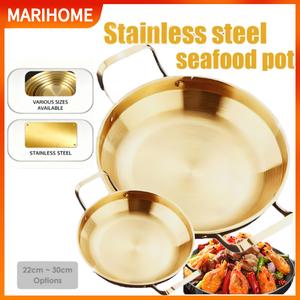Korean Stainless Steel Golden Seafood Pot Seafood Rice Pot Ramen Pot Multi-purpose Pot