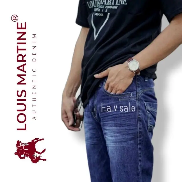 Celana Jeans Panjang Pria Denim Louis Martine Original Regular Fit