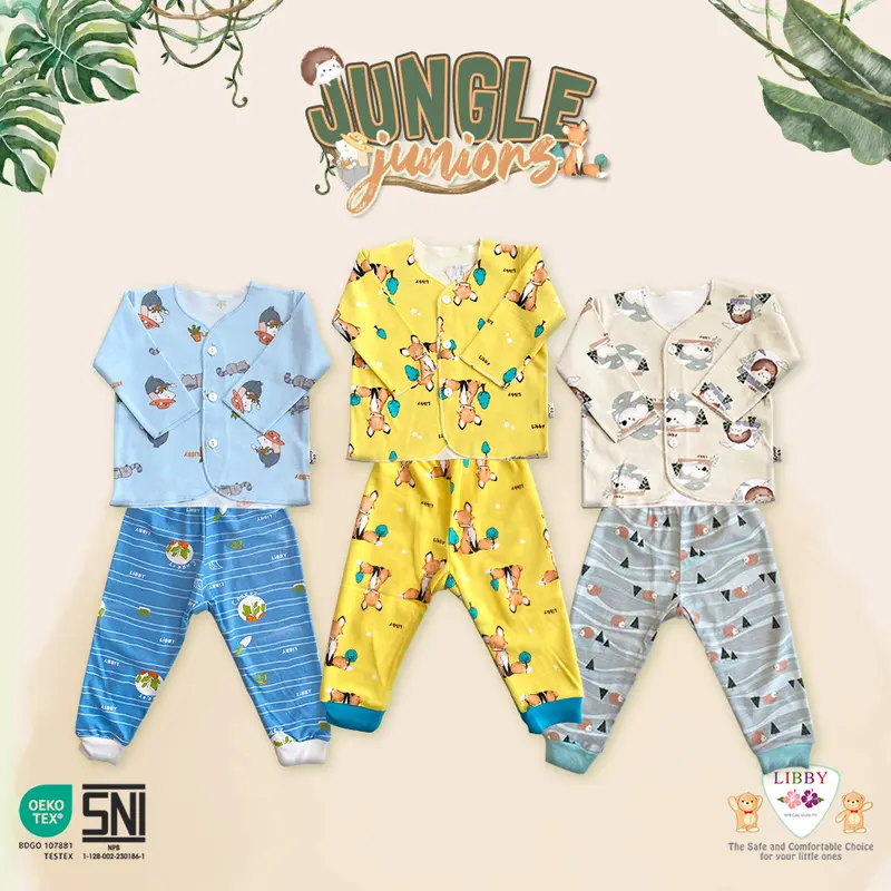 Libby Baby Setelan Panjang Newborn Motif paling baru Bayi Katun 0