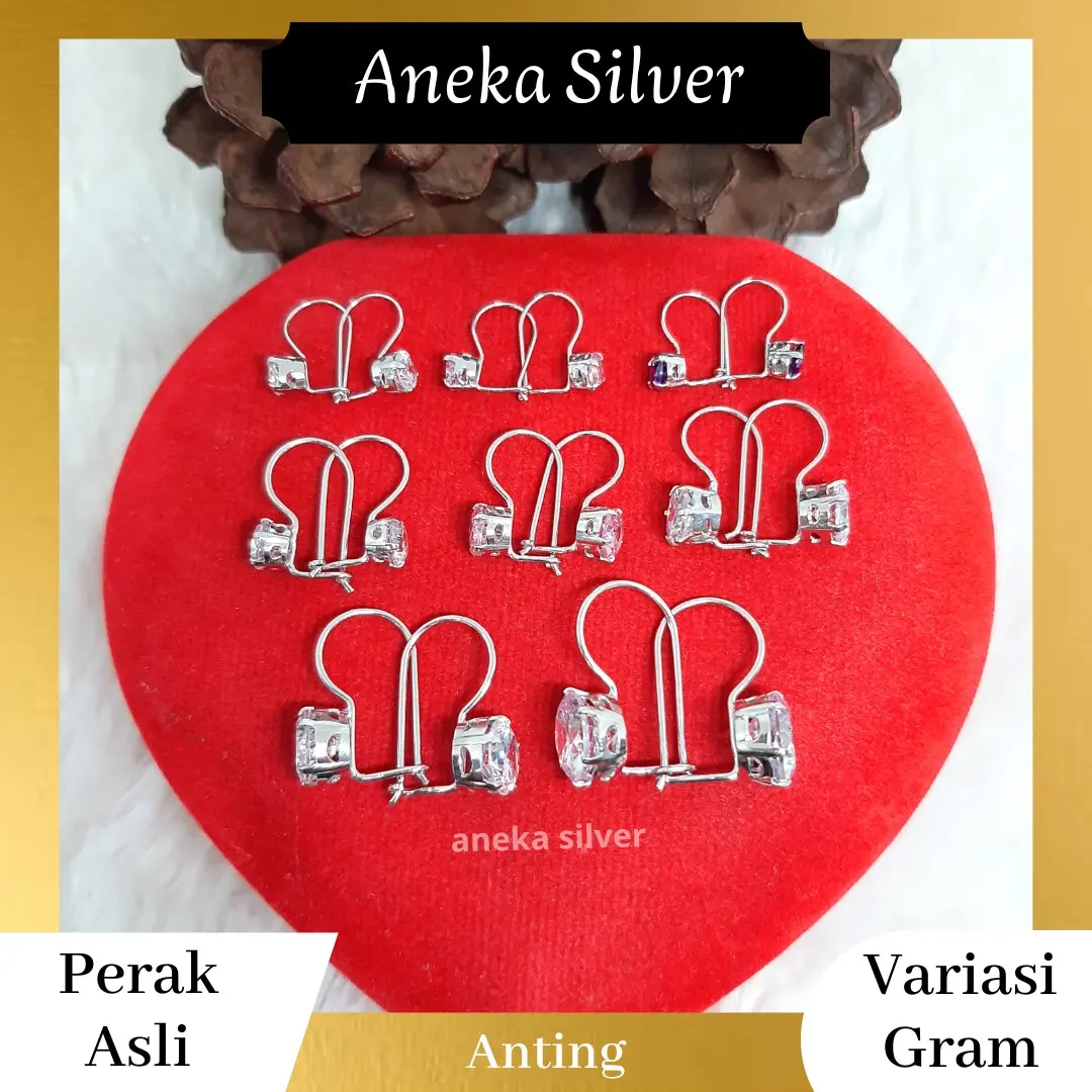 Anting Desi Variasi mata, putih Perak 925