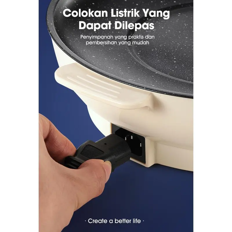 SAMONO Panci Listrik 26cm BBQ Serbaguna Anti Lengket Low Watt Garansi 1 Tahun EPB26 2