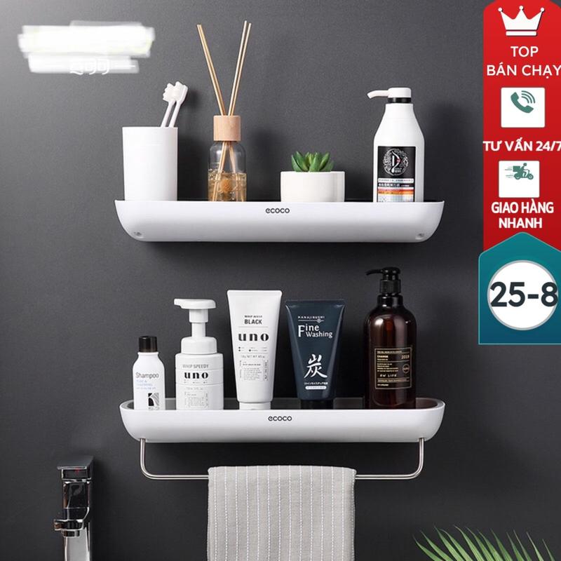 Kệ để đồ nhà tắm ECOCO cao cấp không cần khoan tường 1923 ( dán và để khô keo 8 tiếng mới sử dụng) kệ  bếp  treo  tường