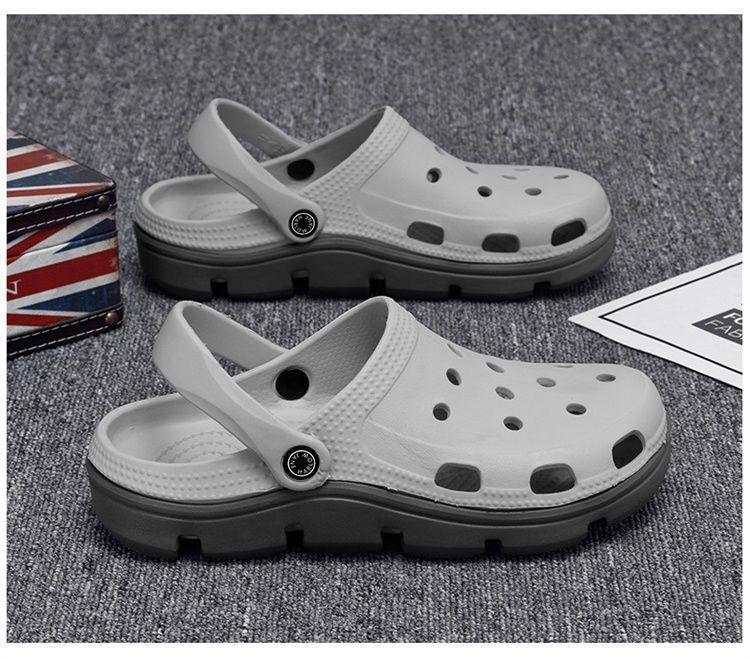 Product Introduction of CROSS Clogs Men's Outerwear Sandals Fashion Indoor Soft Thick-soled Slipper Non-Slip Couple Beach Slippers 47