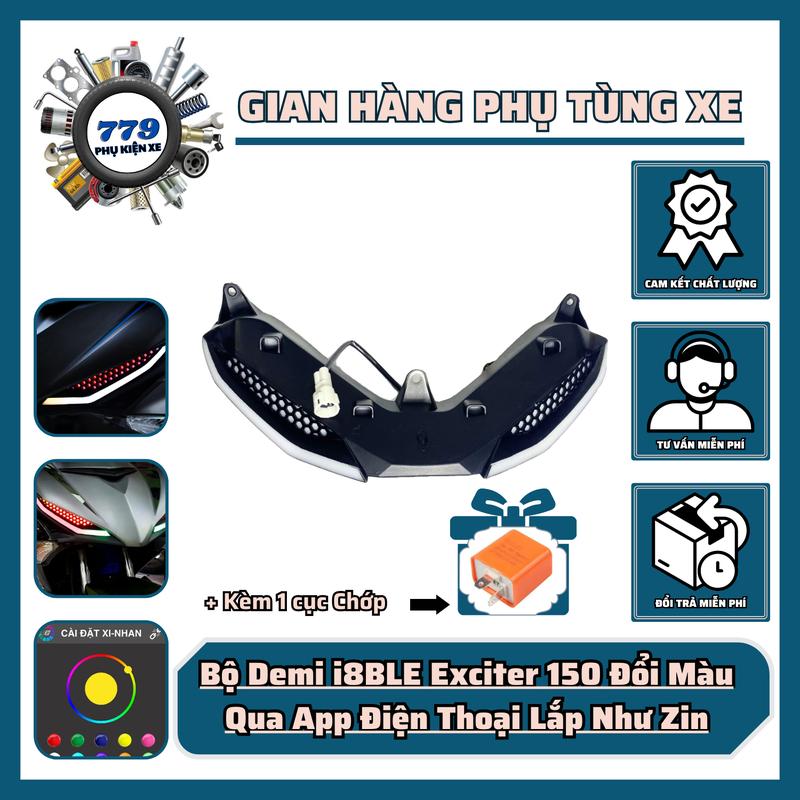 Bộ Đèn Led Demi i8BLE Dành Cho Exciter 150 Đổi Màu Qua App Điện Thoại Lắp giắc cắm trả không chế chóa - BẢO HÀNH 6 THÁNG