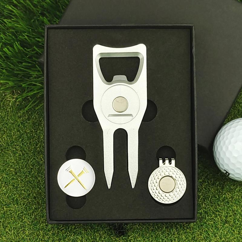 Product Introduction of Golf Ball Mark Gift Set, 1 Box Professional Golf Divot Tool & Ball Mark & Cap Clip, Golf Accessories for Men & Women 5