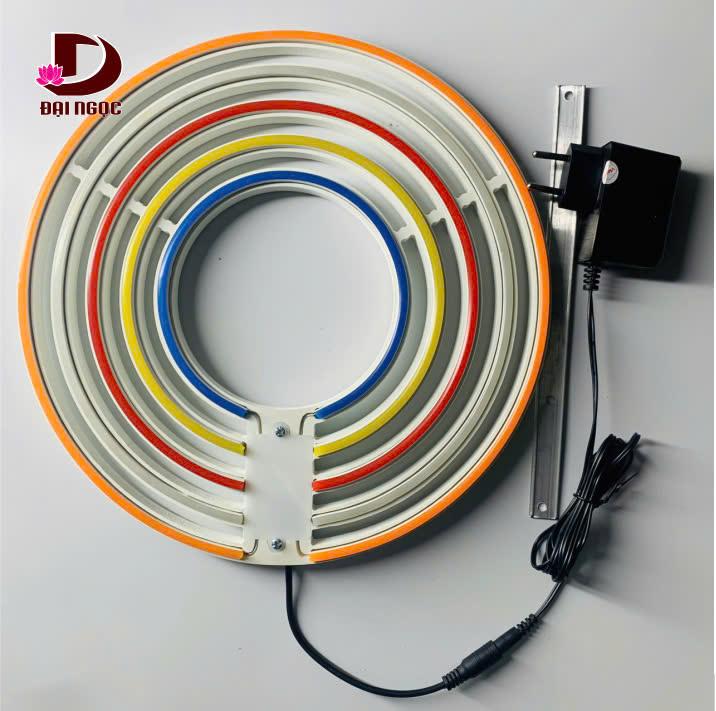 Bộ Đèn Hào Quang Neon 5 Màu Cờ Phật Giáo, Trang Trí Tượng, Nhiều Kích Thước - Decor Phòng