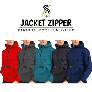 Jaket Sauna Suit Jaket Parasut Olahraga jacket running polos, Jogging, Lari, Running, Bersepeda, Gym Fitnes, Senam, Pria/Wanita Sport Pakaian