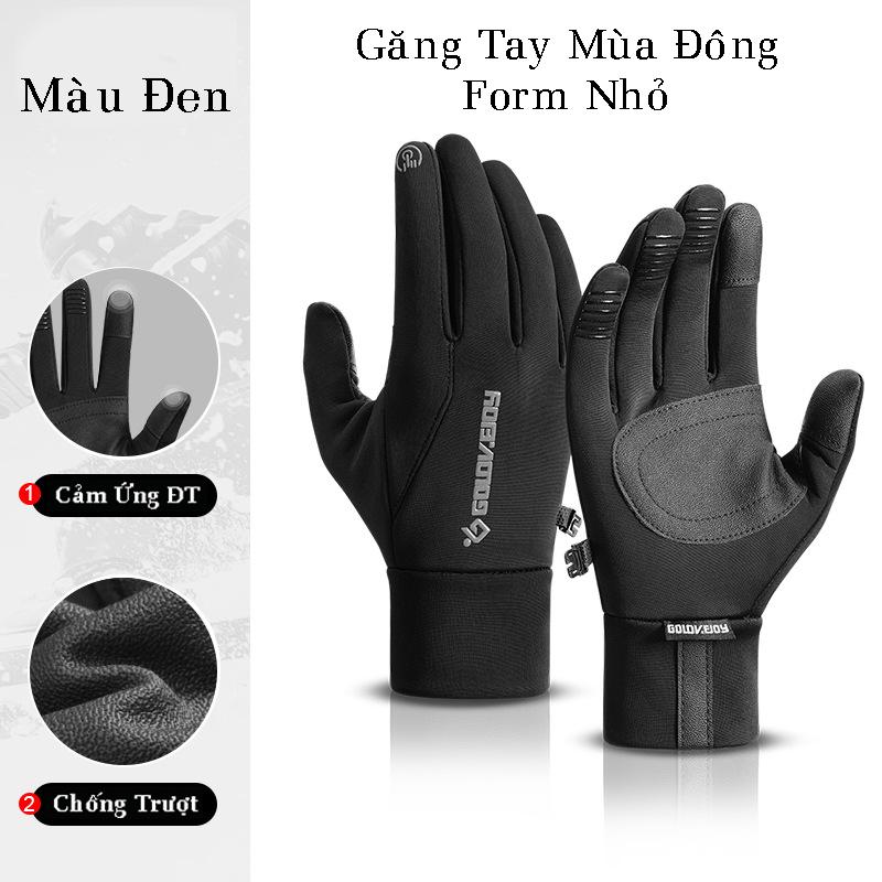  Găng tay mùa đông Form nhỏ chống nước giữ ấm cảm ứng điện thoại đi xe máy Golove-Joy Nam Nữ Chống Trơn 